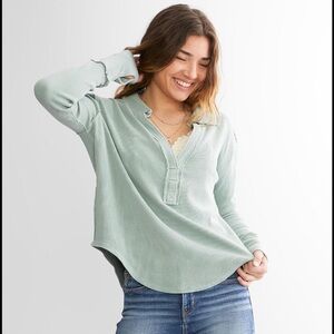 Free People Anakin Thermal Top in Soft Green